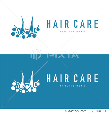 Hair care logo design simple hair skin care silhouette illustration vector template 120768131