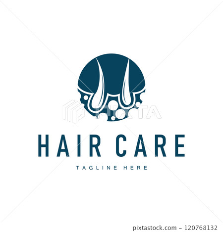 Hair care logo design simple hair skin care silhouette illustration vector template 120768132