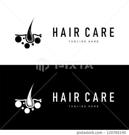 Hair care logo design simple hair skin care silhouette illustration vector template 120768140