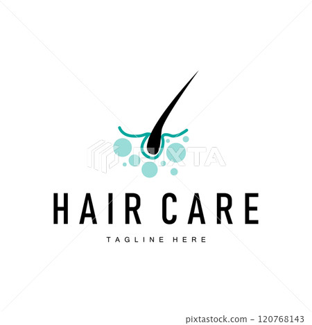 Hair care logo design simple hair skin care silhouette illustration vector template 120768143