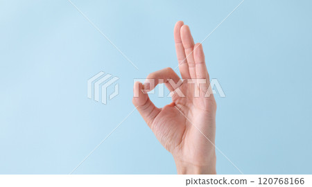 OK sign blue background (stock photo) 120768166