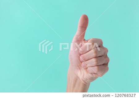 Good sign green background (stock photo) Good sign green background (stock photo) 120768327