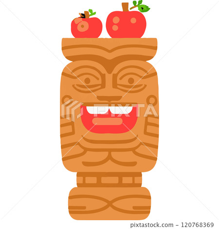 Beach Polynesia Mask Totem Statue 120768369