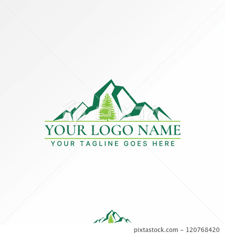 Logo design graphic concept creative premium vector stock image graphic simple unique green tree park forest mountain mont. Related adventure scenery 120768420