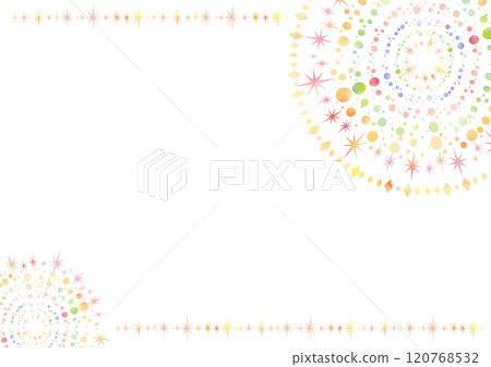 White background decorated with watercolor-style dots like fireworks - horizontal 120768532