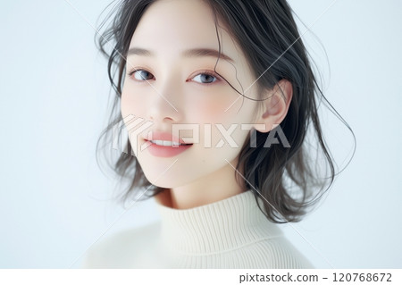 穿著白色針織衫的美女“AI生成圖像” 穿著白色針織衫的美女“AI生成圖像” 120768672
