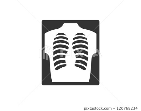 Illustration of X-ray icon (monochrome) 120769234