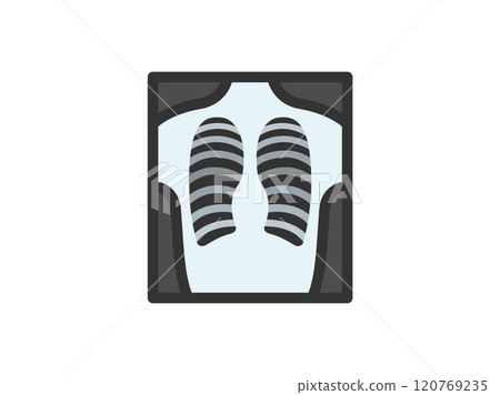 Illustration of X-ray icon (color) 120769235