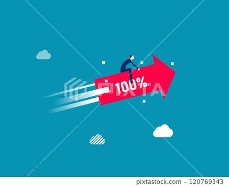 Businessman driving and growth. Business commercial success vector flat style Businessman driving and growth. Business commercial success vector flat style 120769343