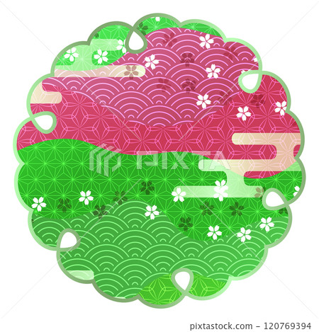 日式新年賀卡櫻花圖標 日式新年賀卡櫻花圖標 120769394