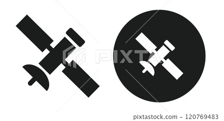 代表衛星和 GPS 的圖標 代表衛星和 GPS 的圖標 120769483