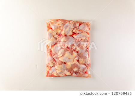 Chicken thighs, frozen, vacuum packed 120769485