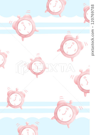 seamless pattern with alarm clock 120769788