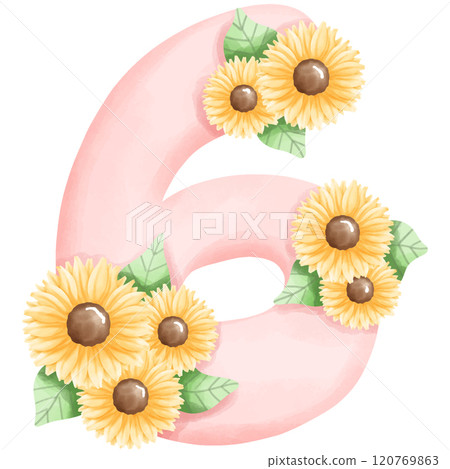 vector illustration of a floral bouquet 120769863