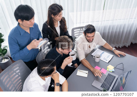 Group of diverse office worker employee working together. Prudent 120770107