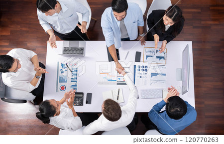 Group of diverse office worker employee shake hand and working together. Prudent Group of diverse office worker employee shake hand and working together. Prudent 120770263