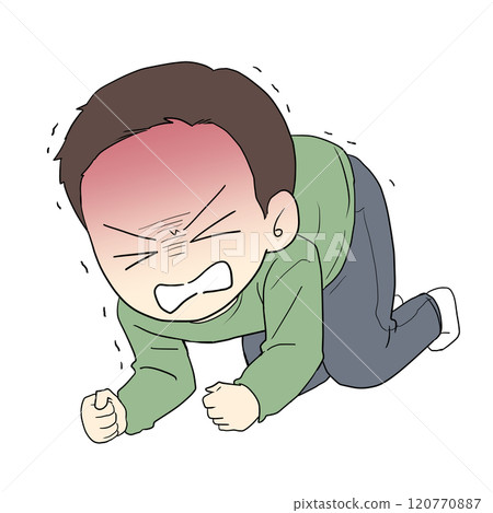 A man crouching and regretting - Stock Illustration [120770887] - PIXTA