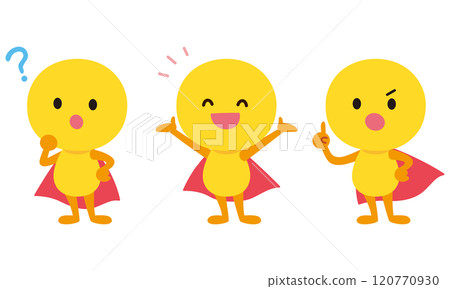 人物面部表情擺出黃色細胞戰鬥的姿勢 120770930