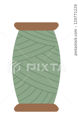 Thread bobbin logo, cartoon fashion supplies design, doodle tailor craft accessories element, hand drawn embroidery decoration illustration, vector dressmaking tool object, 120771229