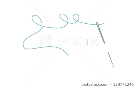 Tailor needle and thread logo, flat dressmaking supplies illustration, hand drawn embroidery accessories object, doodle sewing decoration element, cartoon fashion tool design, Tailor needle and thread logo, flat dressmaking supplies illustration, hand drawn embroidery accessories object, doodle sewing decoration element, cartoon fashion tool design, 120771246