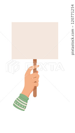 Man hand holds sign, man parade strike sign, people holding protest poster, woman raise demonstration flag, hand hold revolution board, right activist holds empowerment banner, 120771254