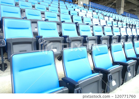 Seats lined up in the stadium Seats lined up in the stadium 120771760