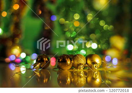 Christmas tree decorated with toys. Christmas tree decorated with toys. 120772018