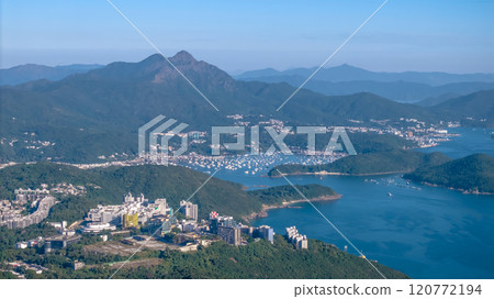 Hong Kong Skyline with Skyscrapers and Harbor, Nov 30 2021 120772194