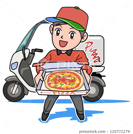 外送披薩店 - 踏板車 120772279