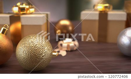 The Christmas decor Background for Holiday concept 3d rendering. The Christmas decor Background for Holiday concept 3d rendering. 120772406