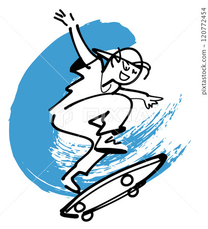 Skateboarding girl 120772454