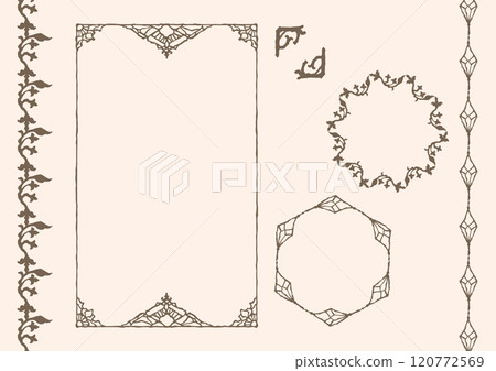 Hand-drawn elegant frame set Hand-drawn elegant frame set 120772569