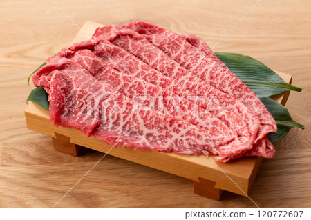 Japanese Black Beef Thigh Meat for Shabu-Shabu 120772607