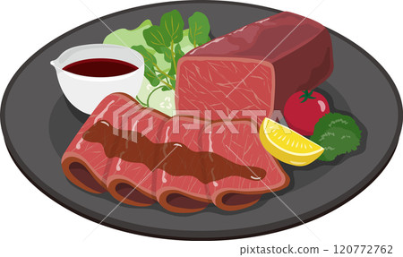 Roast beef with block Roast beef with block 120772762