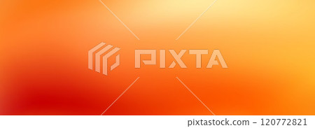 Warm orange yellow red gradient background. Autumn colored blurred wallpaper. Fall smooth gradation backdrop for banner, poster, leaflet, brochure, booklet. Vector abstract fiery template overlay 120772821