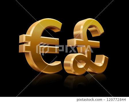 3D貨幣標記,歐元英鎊 3D貨幣標記,歐元英鎊 120772844