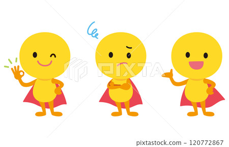 Character facial expression pose yellow cell fighting Character facial expression pose yellow cell fighting 120772867