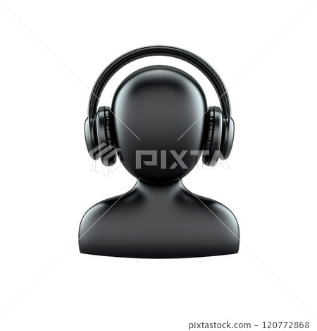 Classic Customer Support Headset Icon with Silhouette Avatar Classic Customer Support Headset Icon with Silhouette Avatar 120772868