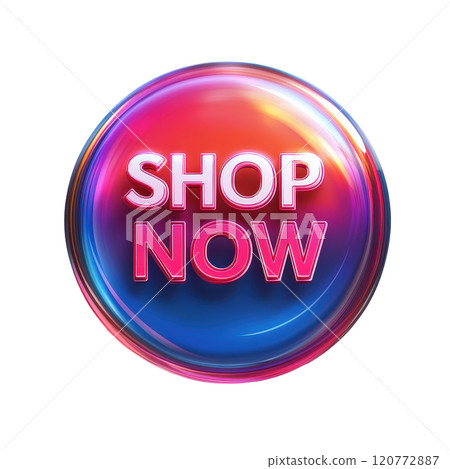 Vibrant Colorful  Shop Now  Button Icon for E commerce and Retail Promotions 120772887