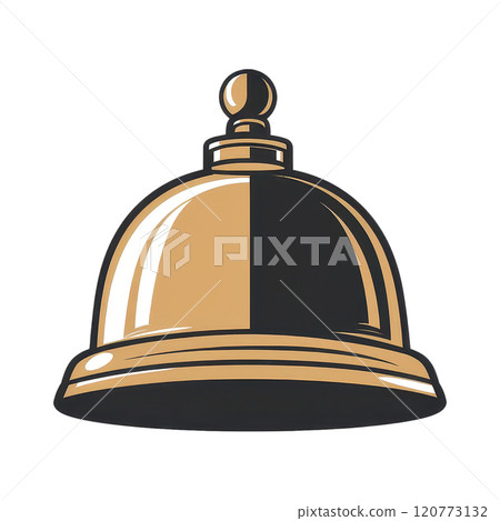Bold Concierge Bell Icon with Distinct Black and Gold Palette 120773132