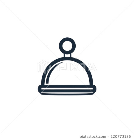 Minimalist Concierge Bell Icon with Thin Lines and Simple Design 120773186