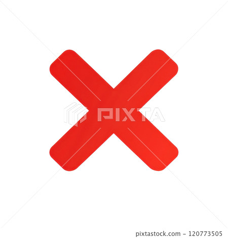 Modern Minimalist Red X Cross Icon Symbol for Error Caution or Warning Concept Modern Minimalist Red X Cross Icon Symbol for Error Caution or Warning Concept 120773505