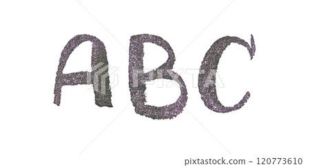 Glitter alphabet: sparkling letters abc on white background for creative designs 120773610