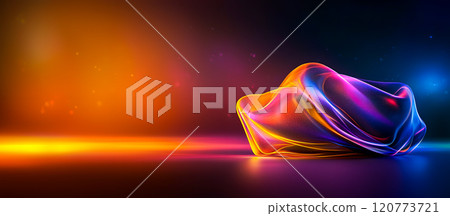 Colorful Abstract Wave Form with Glowing Lights and Smooth Shadows 120773721
