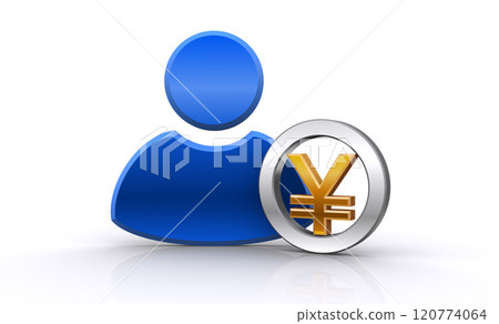 3D circle symbol and human icon 120774064