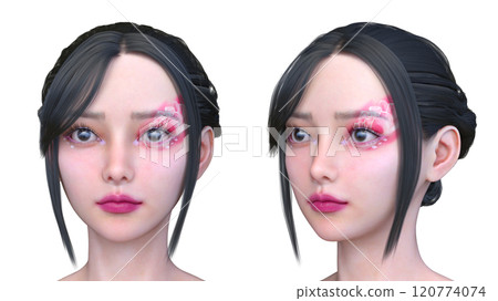 女人的臉的特寫 120774074