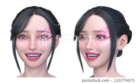 女人的臉的特寫 120774075
