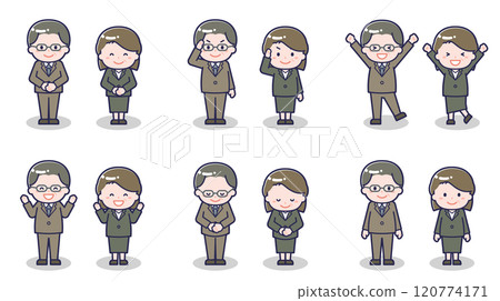 Middle-aged men and women in suits 01 120774171