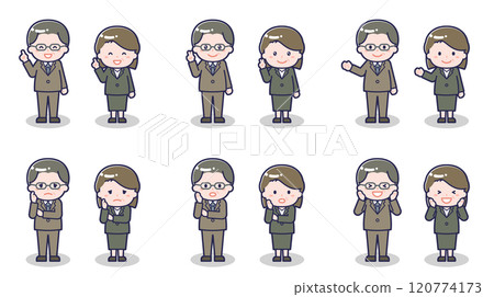Middle-aged men and women in suits 03 120774173