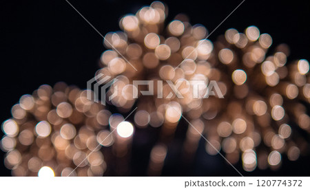 Blurry image of fireworks with a lot of light and dark spots Blurry image of fireworks with a lot of light and dark spots 120774372
